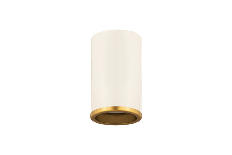 Z-Lite 2303F1-MW-RB One Light Flush Mount, Matte White + Rubbed Brass