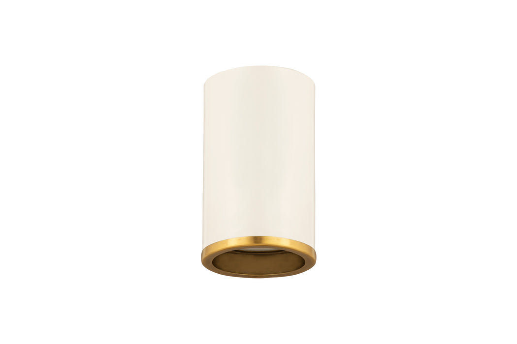 Z-Lite 2303F1-MW-RB One Light Flush Mount, Matte White + Rubbed Brass