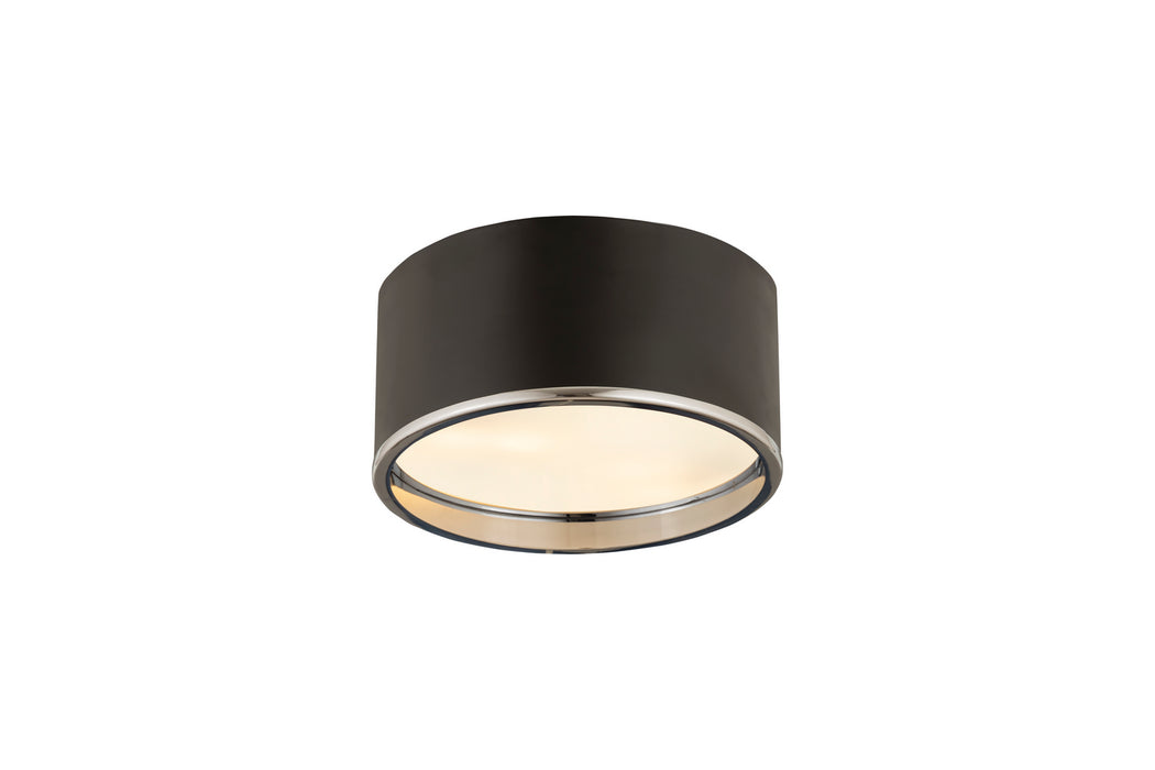 Z-Lite 2303F2-MB-CH Two Light Flush Mount, Matte Black + Chrome