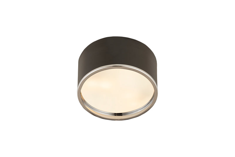 Z-Lite 2303F2-MB-CH Two Light Flush Mount, Matte Black + Chrome