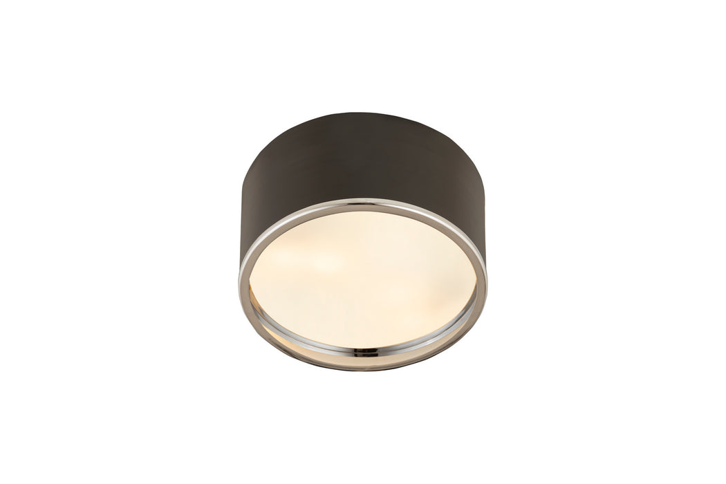 Z-Lite 2303F2-MB-CH Two Light Flush Mount, Matte Black + Chrome