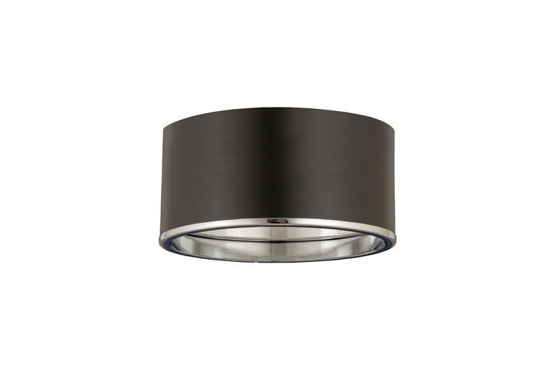 Z-Lite 2303F2-MB-CH Two Light Flush Mount, Matte Black + Chrome