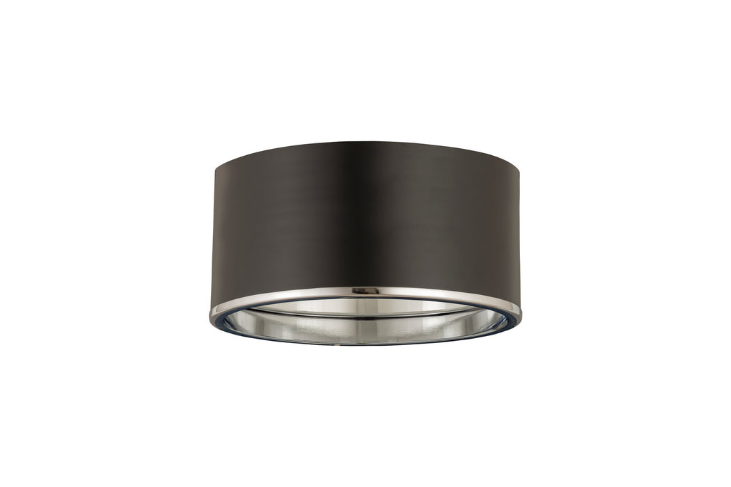 Z-Lite 2303F2-MB-CH Two Light Flush Mount, Matte Black + Chrome