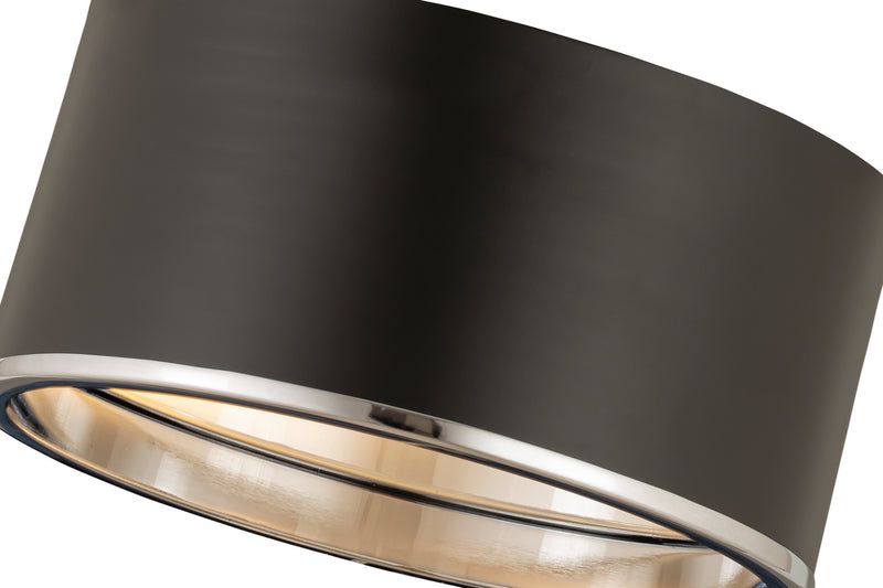 Z-Lite 2303F2-MB-CH Two Light Flush Mount, Matte Black + Chrome