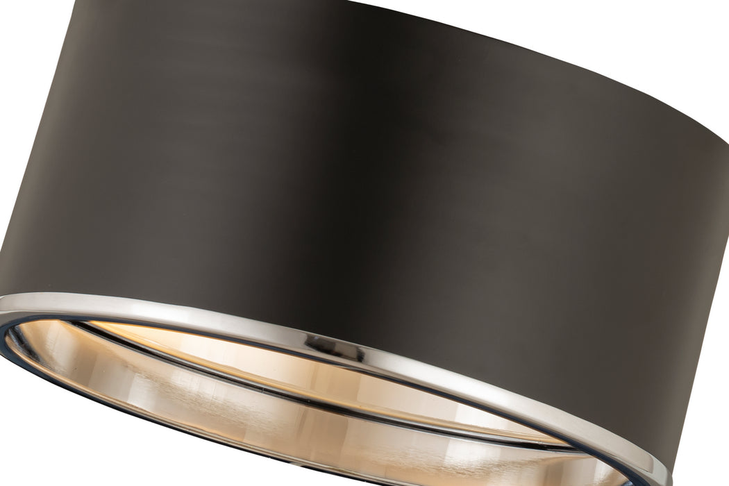 Z-Lite 2303F2-MB-CH Two Light Flush Mount, Matte Black + Chrome