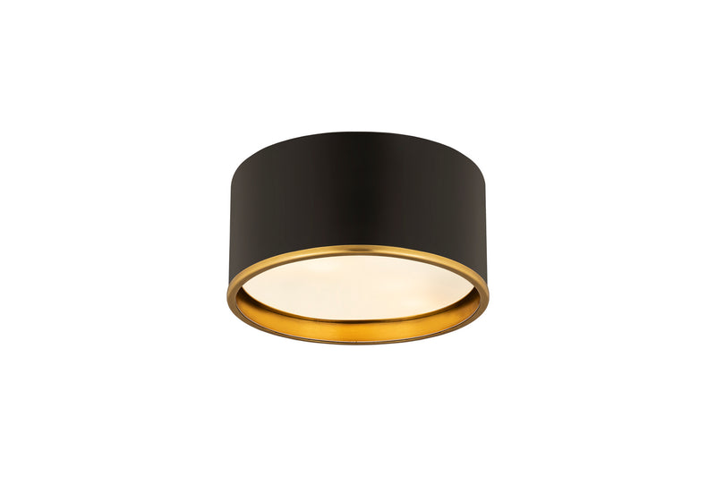 Z-Lite 2303F2-MB-RB Two Light Flush Mount, Matte Black + Rubbed Brass