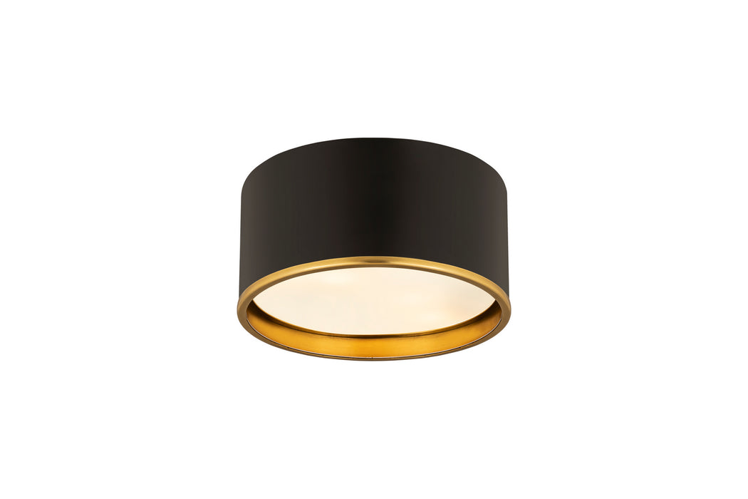 Z-Lite 2303F2-MB-RB Two Light Flush Mount, Matte Black + Rubbed Brass