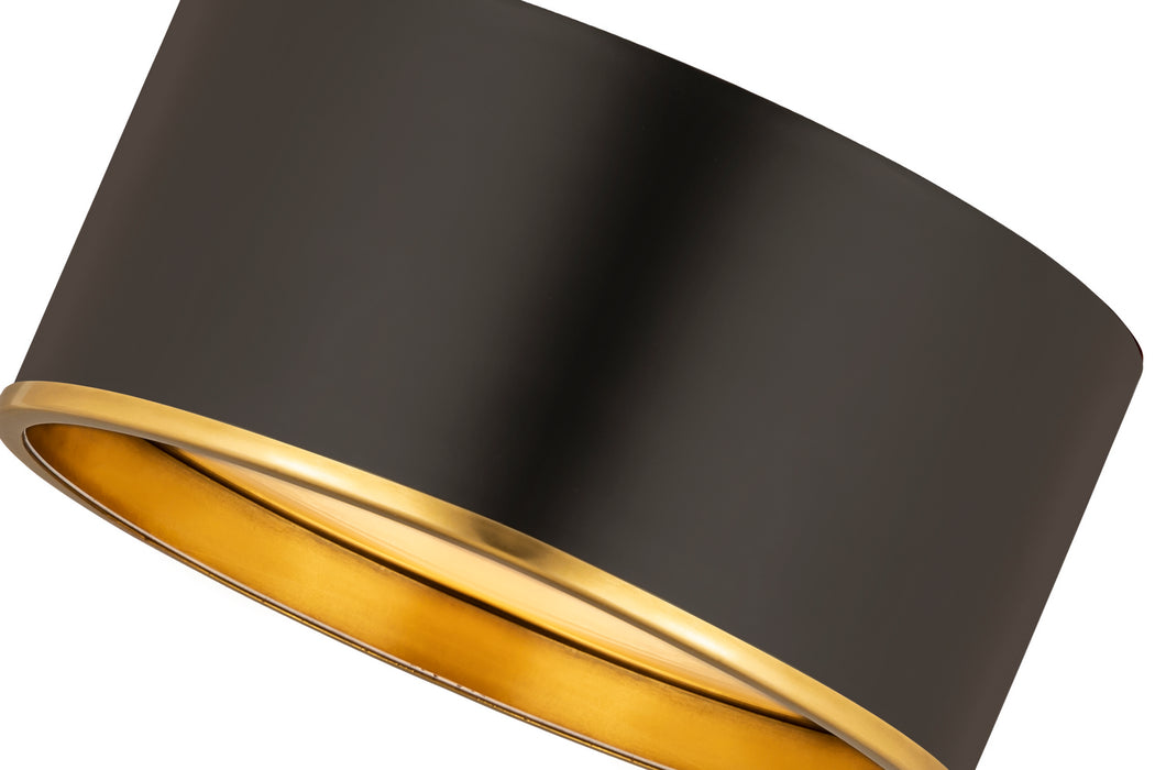 Z-Lite 2303F2-MB-RB Two Light Flush Mount, Matte Black + Rubbed Brass