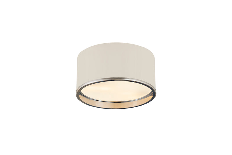 Z-Lite 2303F2-MW-CH Two Light Flush Mount, Matte White + Chrome