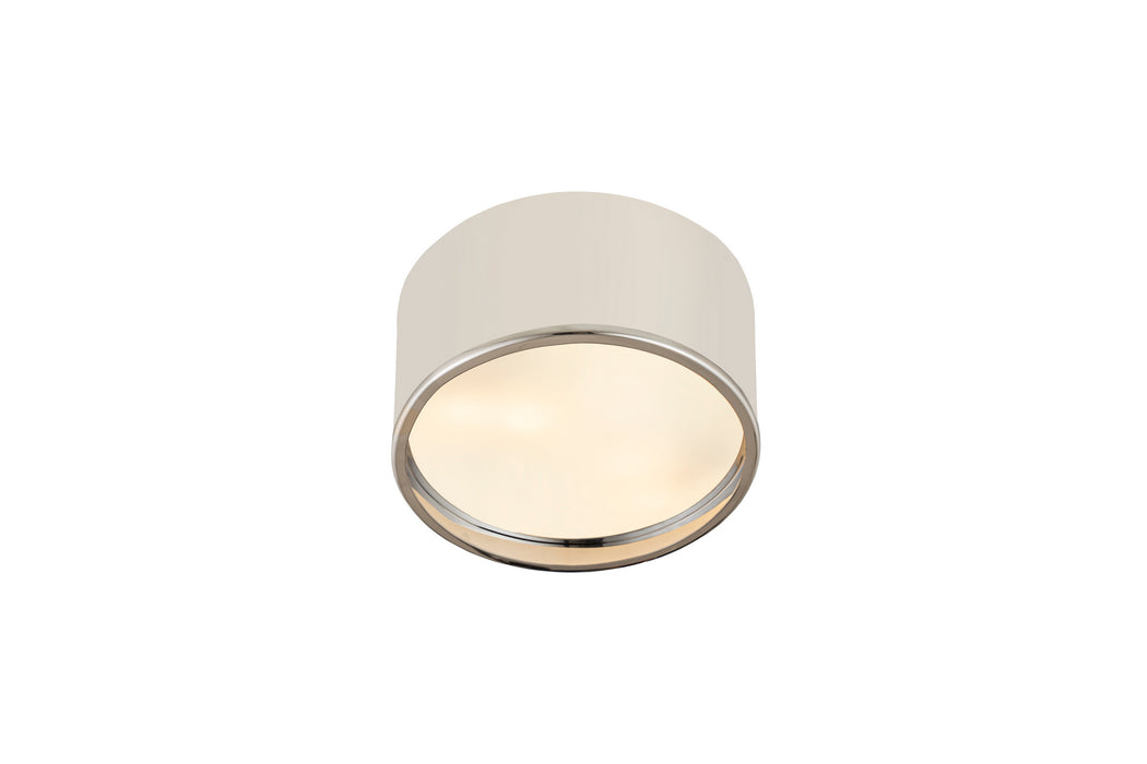 Z-Lite 2303F2-MW-CH Two Light Flush Mount, Matte White + Chrome