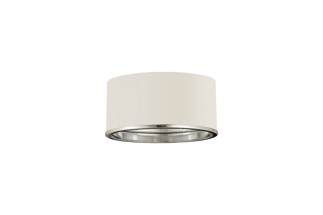 Z-Lite 2303F2-MW-CH Two Light Flush Mount, Matte White + Chrome