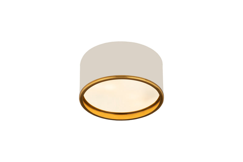 Z-Lite 2303F2-MW-RB Two Light Flush Mount, Matte White + Rubbed Brass