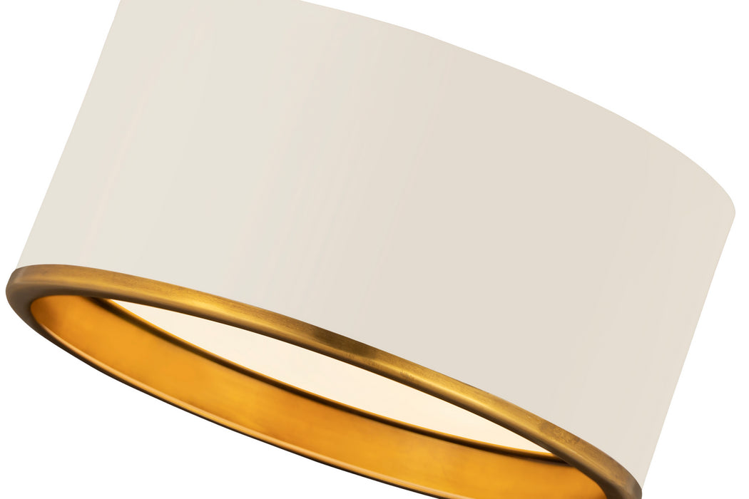 Z-Lite 2303F2-MW-RB Two Light Flush Mount, Matte White + Rubbed Brass