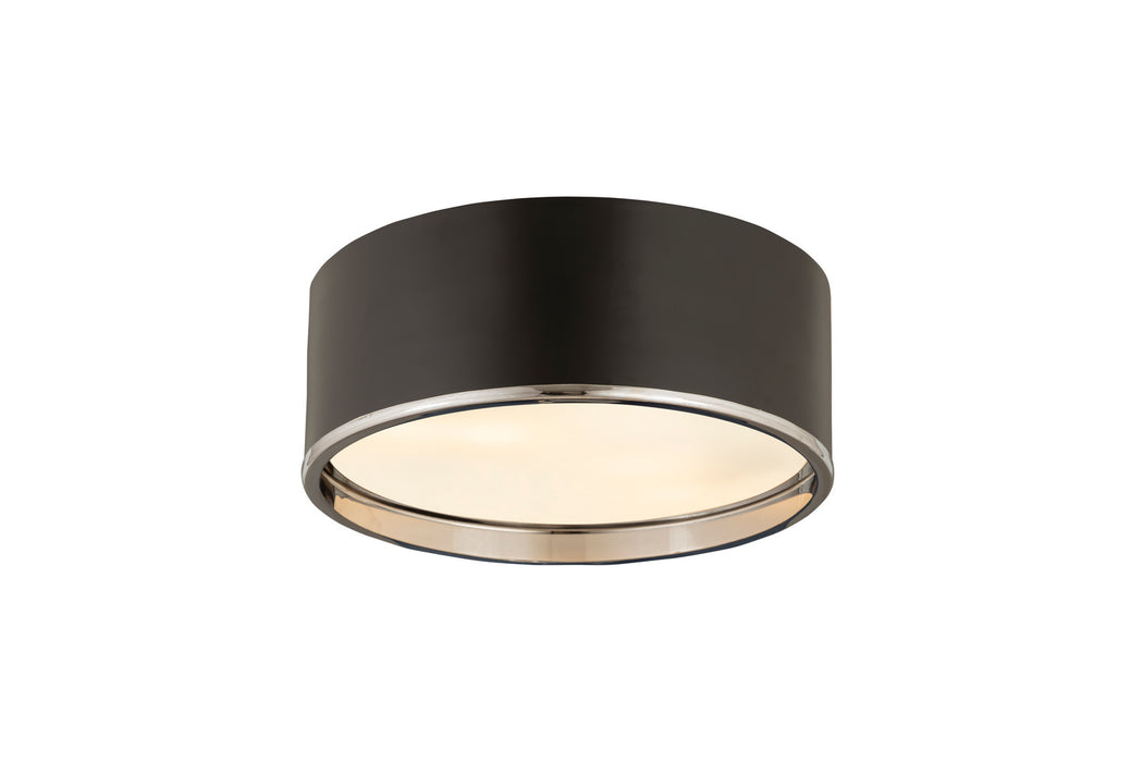 Z-Lite 2303F3-MB-CH Three Light Flush Mount, Matte Black + Chrome