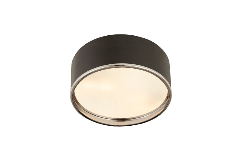 Z-Lite 2303F3-MB-CH Three Light Flush Mount, Matte Black + Chrome