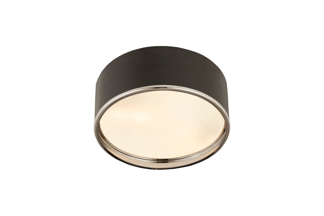 Z-Lite 2303F3-MB-CH Three Light Flush Mount, Matte Black + Chrome
