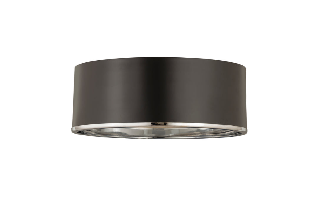 Z-Lite 2303F3-MB-CH Three Light Flush Mount, Matte Black + Chrome