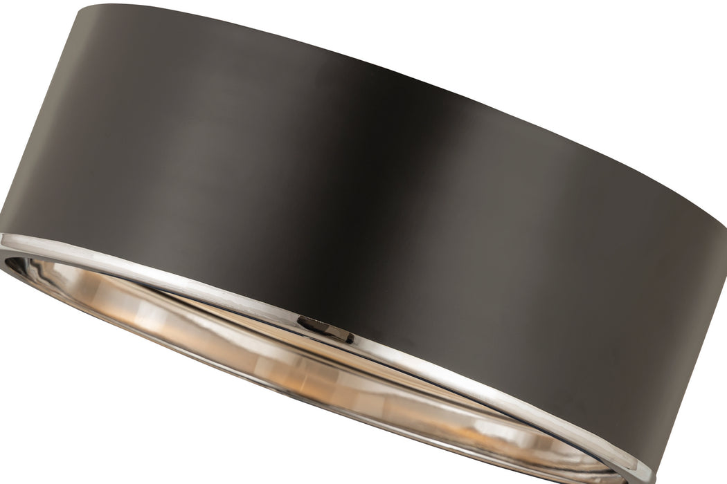 Z-Lite 2303F3-MB-CH Three Light Flush Mount, Matte Black + Chrome