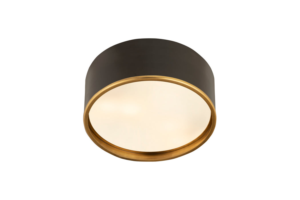 Z-Lite 2303F3-MB-RB Three Light Flush Mount, Matte Black + Rubbed Brass