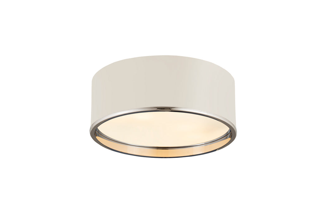 Z-Lite 2303F3-MW-CH Three Light Flush Mount, Matte White + Chrome