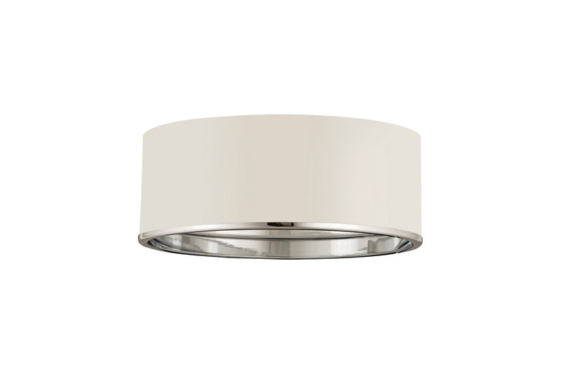 Z-Lite 2303F3-MW-CH Three Light Flush Mount, Matte White + Chrome