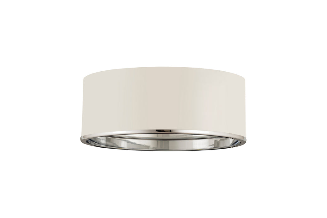 Z-Lite 2303F3-MW-CH Three Light Flush Mount, Matte White + Chrome