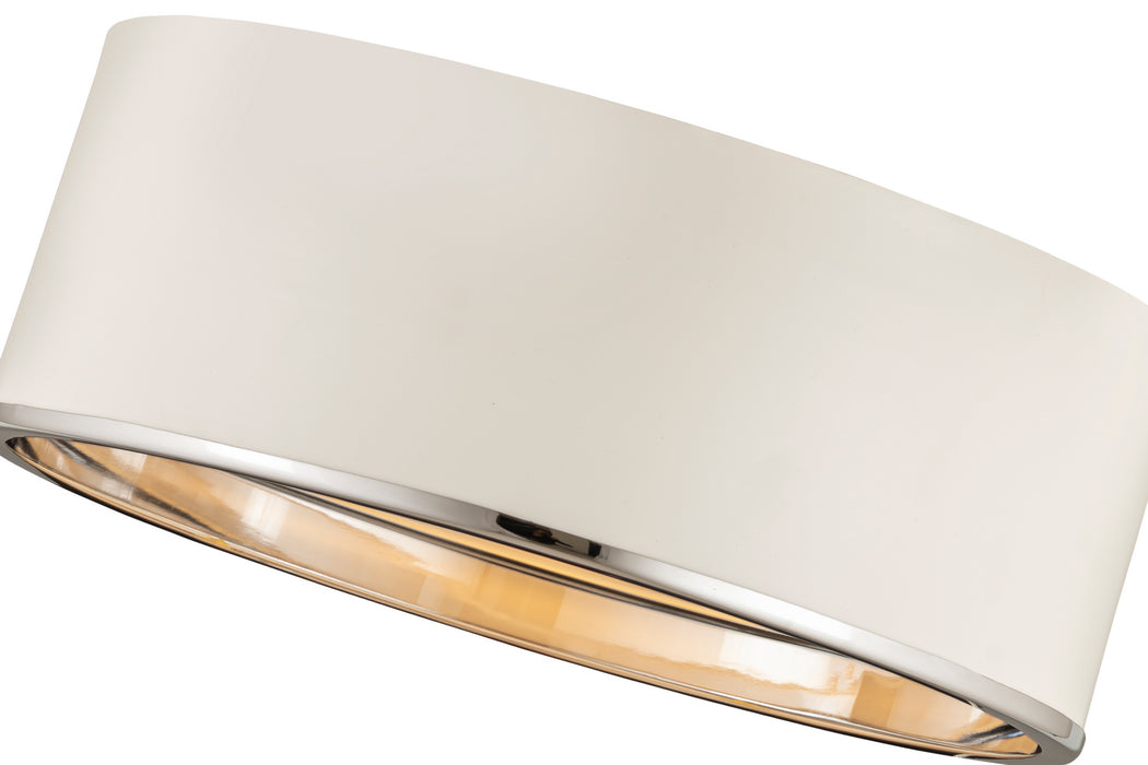 Z-Lite 2303F3-MW-CH Three Light Flush Mount, Matte White + Chrome