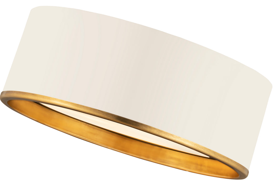 Z-Lite 2303F3-MW-RB Three Light Flush Mount, Matte White + Rubbed Brass