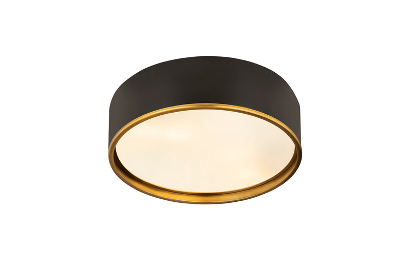 Z-Lite 2303F4-MB-RB Four Light Flush Mount, Matte Black + Rubbed Brass