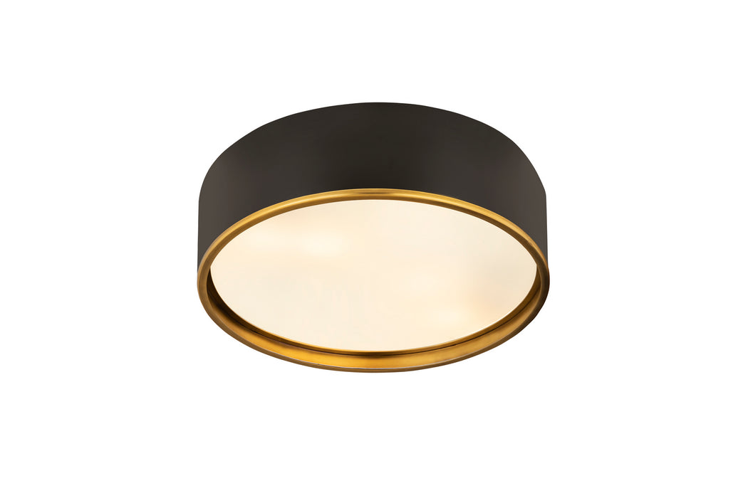 Z-Lite 2303F4-MB-RB Four Light Flush Mount, Matte Black + Rubbed Brass
