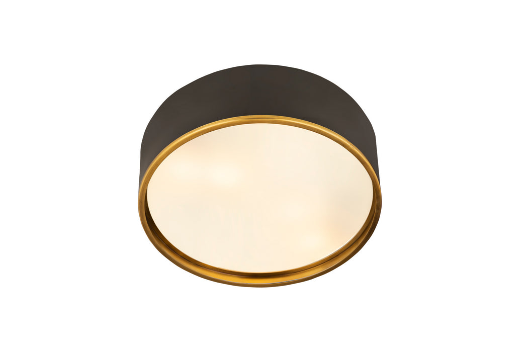 Z-Lite 2303F4-MB-RB Four Light Flush Mount, Matte Black + Rubbed Brass