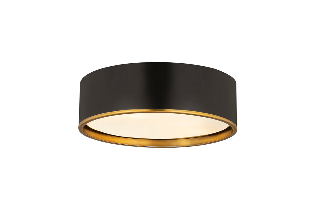 Z-Lite 2303F4-MB-RB Four Light Flush Mount, Matte Black + Rubbed Brass