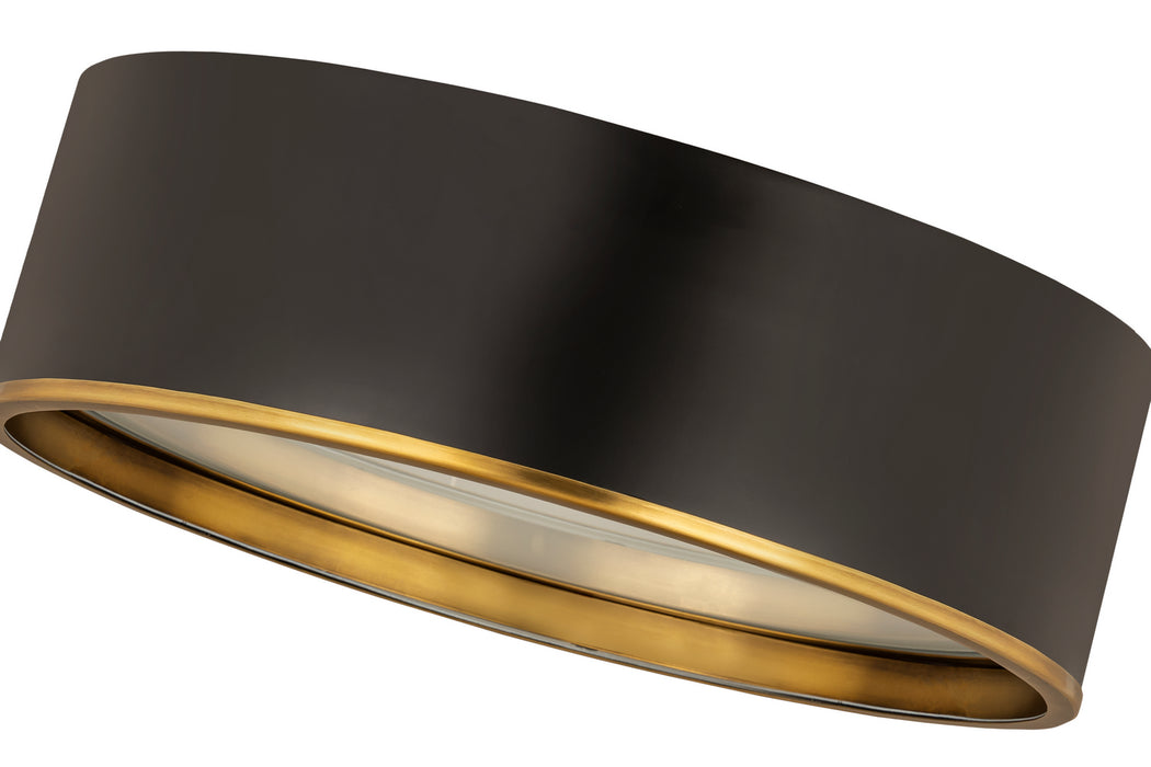 Z-Lite 2303F4-MB-RB Four Light Flush Mount, Matte Black + Rubbed Brass