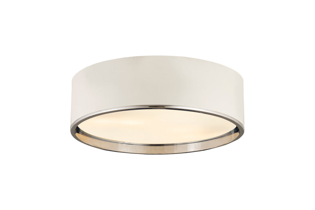 Z-Lite 2303F4-MW-CH Four Light Flush Mount, Matte White + Chrome