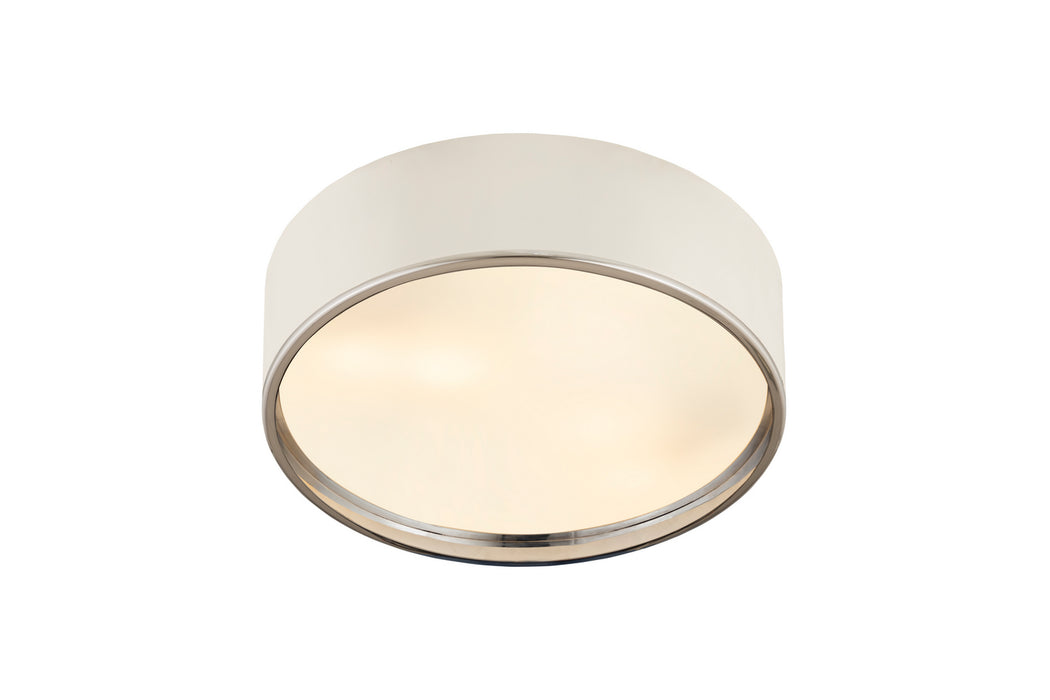 Z-Lite 2303F4-MW-CH Four Light Flush Mount, Matte White + Chrome