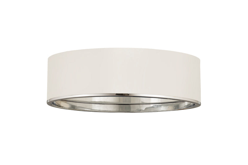 Z-Lite 2303F4-MW-CH Four Light Flush Mount, Matte White + Chrome