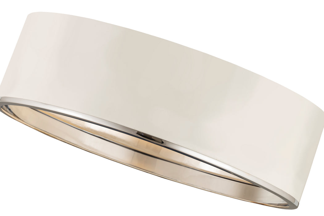 Z-Lite 2303F4-MW-CH Four Light Flush Mount, Matte White + Chrome