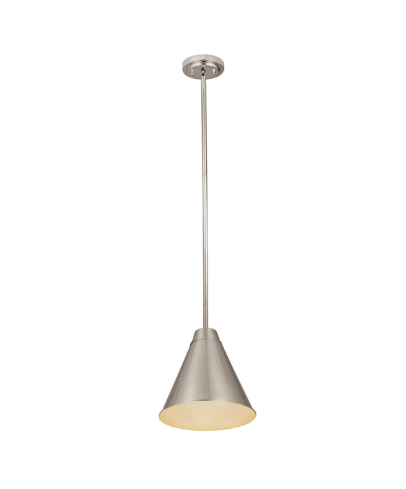 Z-Lite 6011P12-BN One Light Pendant, Brushed Nickel