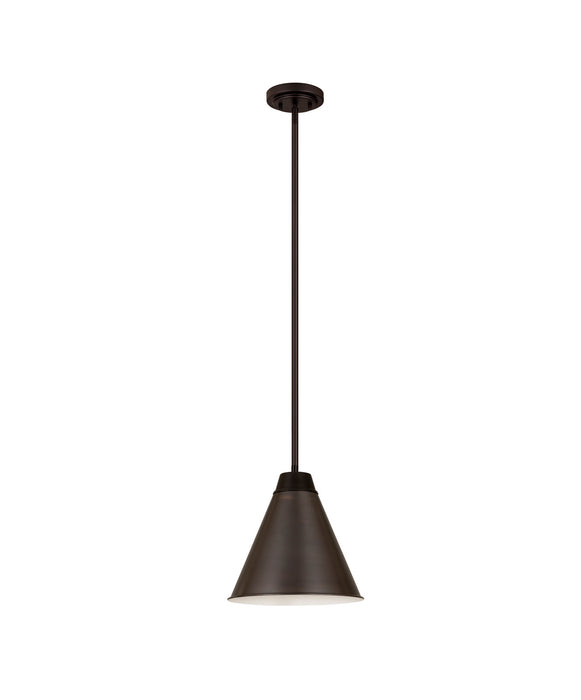 Z-Lite 6011P12-BP One Light Pendant, Bronze Plate