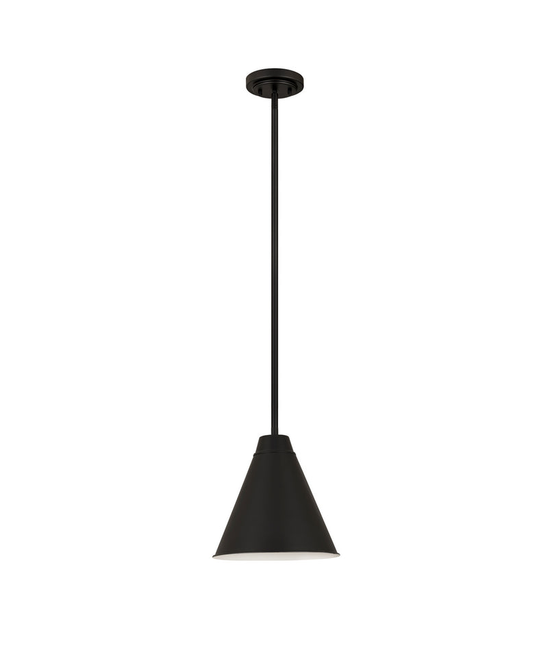 Z-Lite 6011P12-MB One Light Pendant, Matte Black