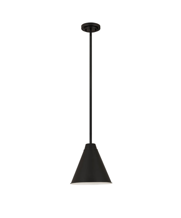 Z-Lite 6011P12-MB One Light Pendant, Matte Black