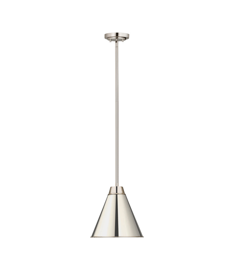 Z-Lite 6011P12-PN One Light Pendant, Polished Nickel