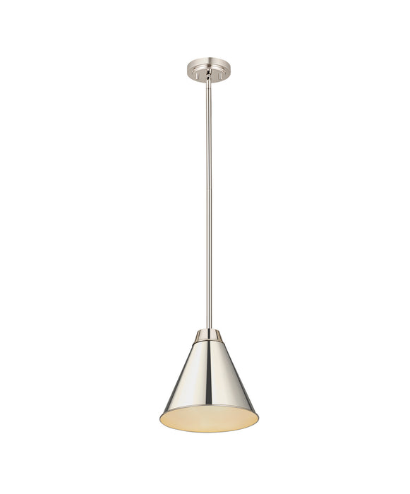 Z-Lite 6011P12-PN One Light Pendant, Polished Nickel