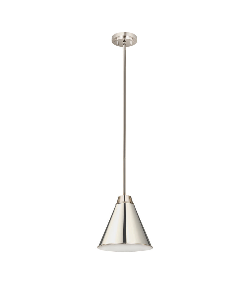 Z-Lite 6011P12-PN One Light Pendant, Polished Nickel