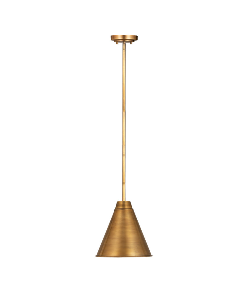 Z-Lite 6011P12-RB One Light Pendant, Rubbed Brass