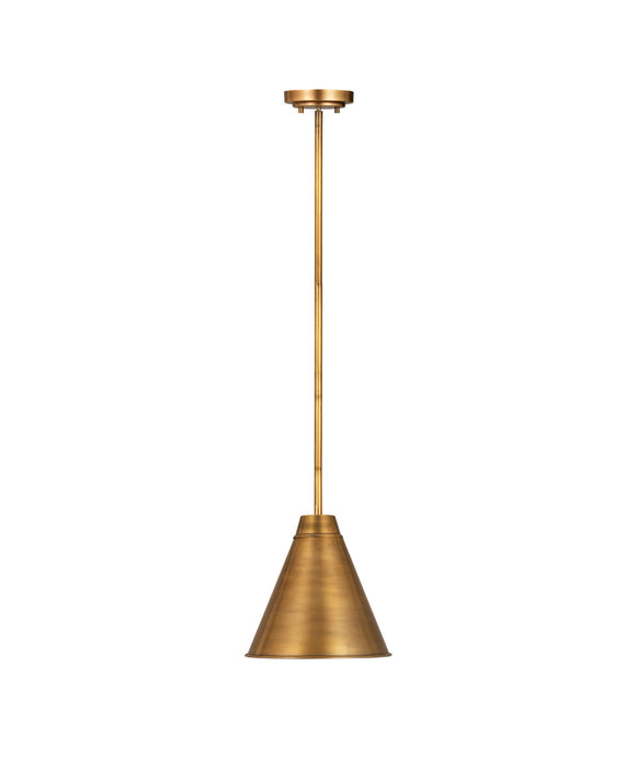 Z-Lite 6011P12-RB One Light Pendant, Rubbed Brass