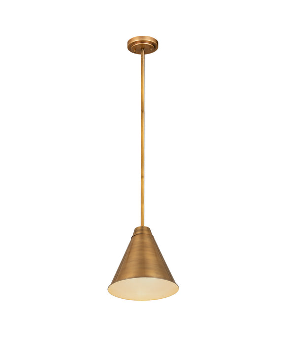 Z-Lite 6011P12-RB One Light Pendant, Rubbed Brass
