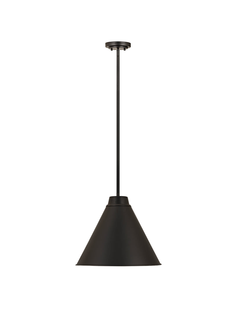 Z-Lite 6011P18-MB One Light Pendant, Matte Black
