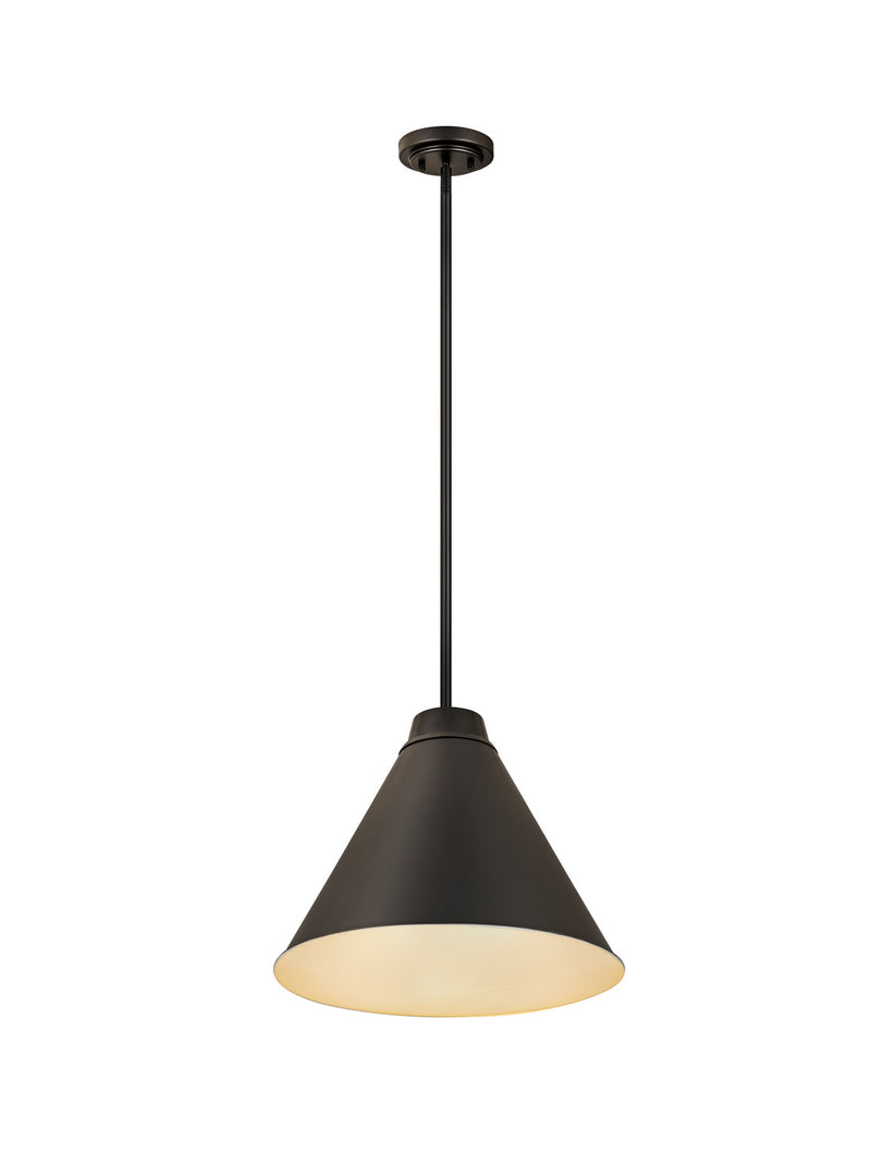 Z-Lite 6011P18-MB One Light Pendant, Matte Black