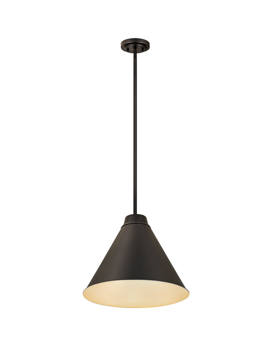Z-Lite 6011P18-MB One Light Pendant, Matte Black
